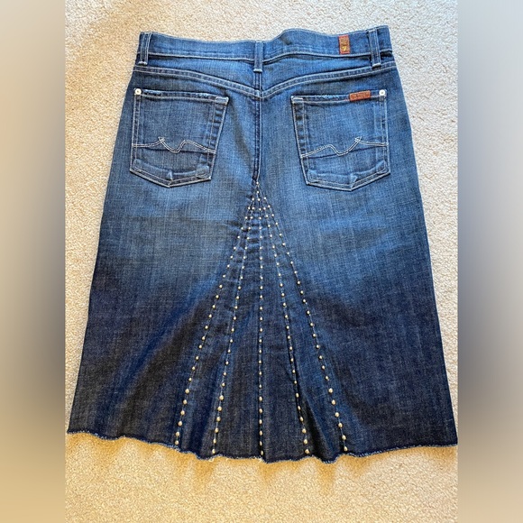 7 For All Mankind Blue Denim Skirt - Picture 1 of 11